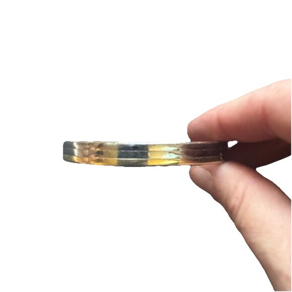 Set 2 Electroplated Cuff Bracelet Silver/Gold VTG 24K  2Tone S/M Strong Magnets - Picture 3 of 8